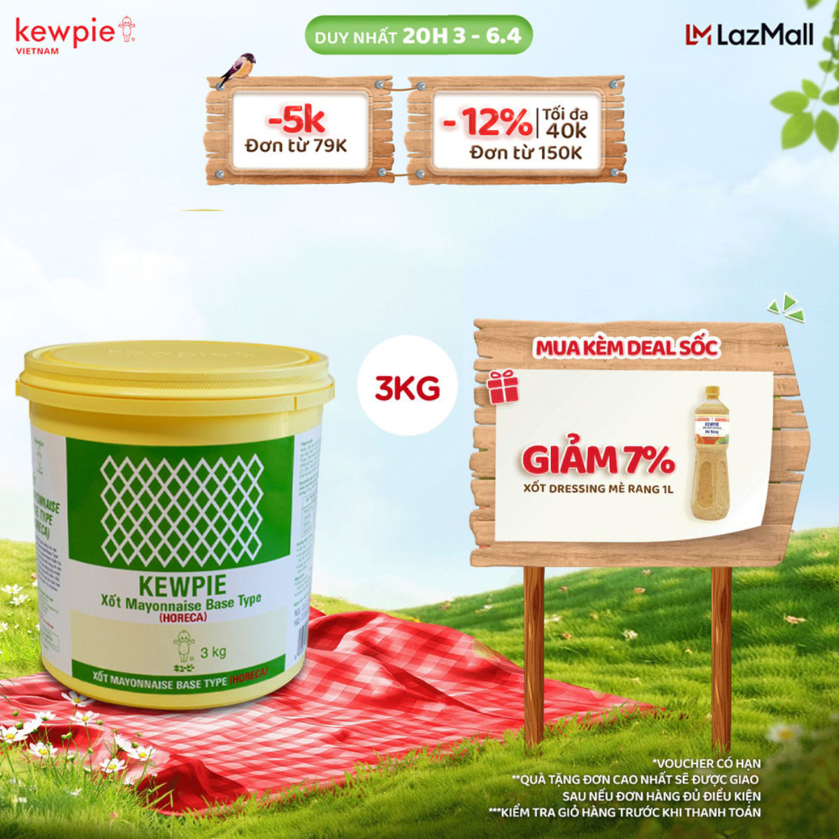 Xốt Mayonnaise Base Type (Horeca) - Kewpie (Xô 3kg)