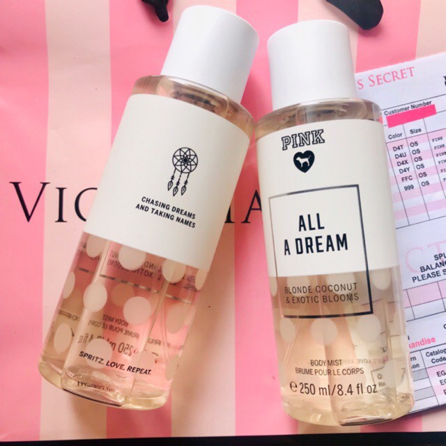 [New] Body Mist 𝗩𝗜𝗖𝗧𝗢𝗥𝗜𝗔'𝗦 𝗦𝗘𝗖𝗥𝗘𝗧 Pink All A Dream 30ml/50ml/100ml/250ml