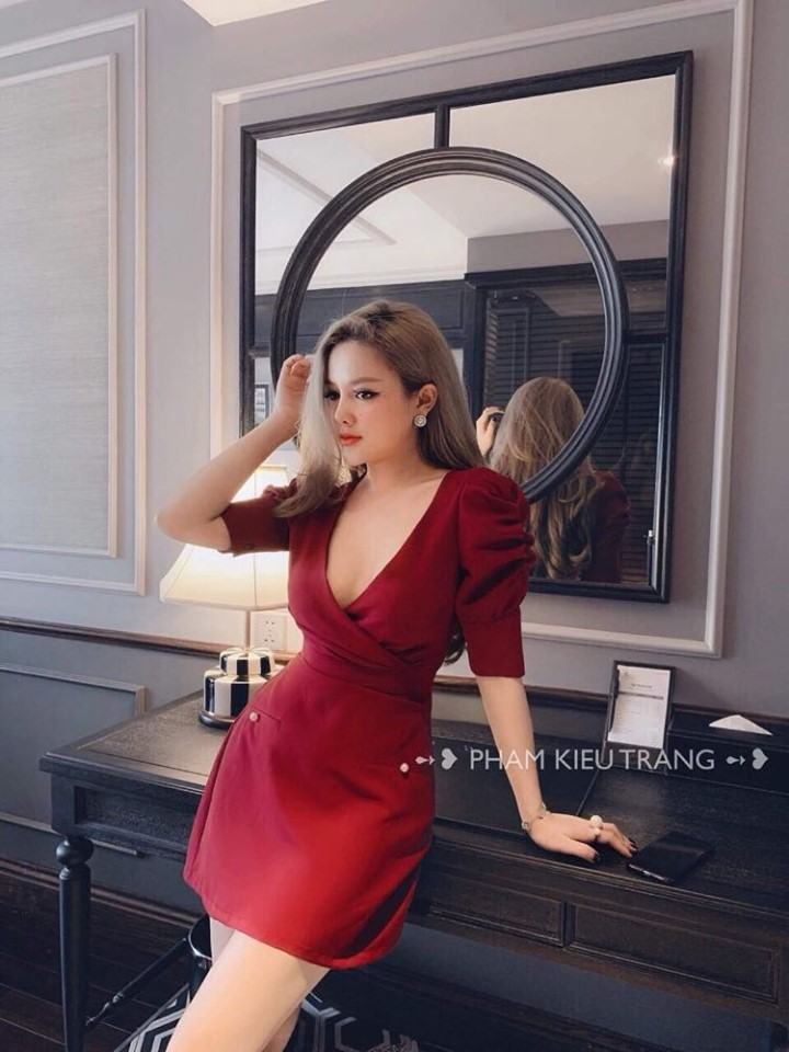 Đầm Nữ ( Váy Nữ ) Dự Tiệc Tay Phồng Kết Cườm Thời Trang Bambo