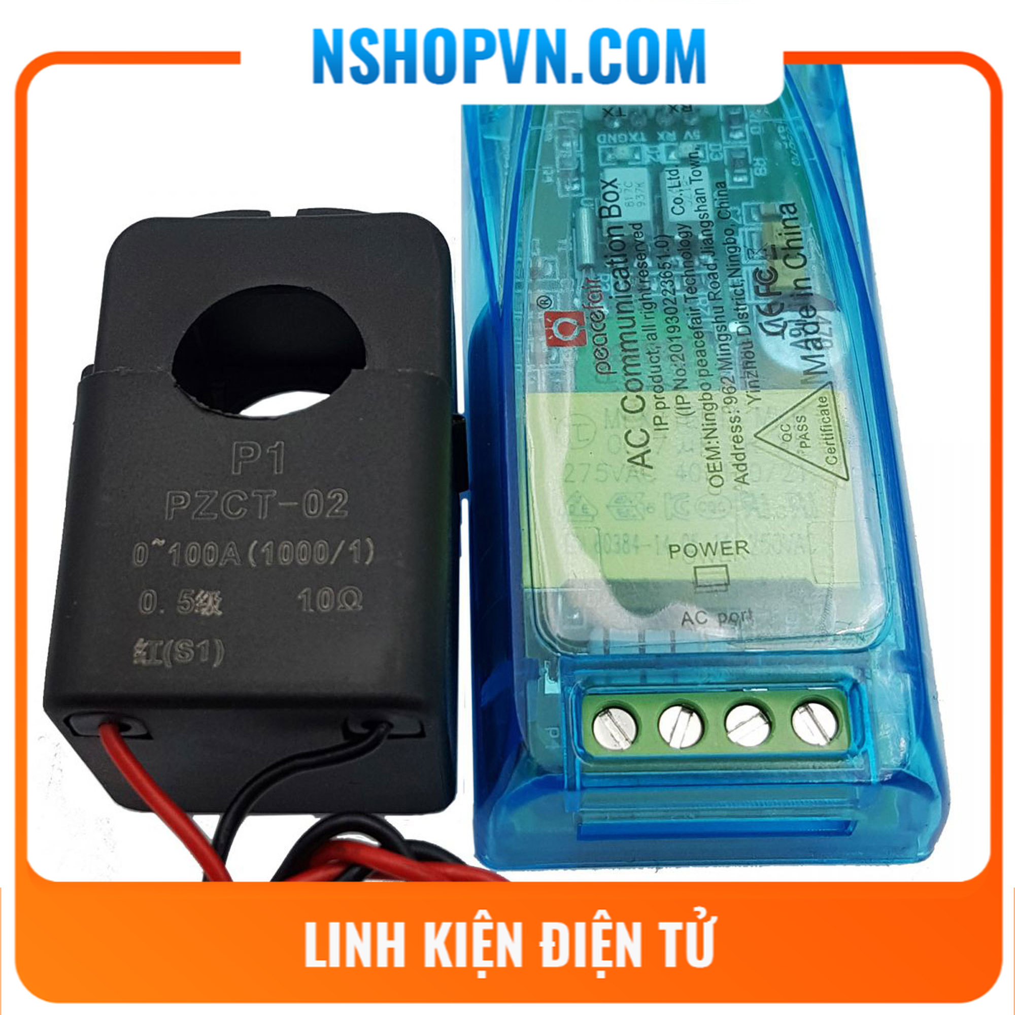 Module đo điện AC PZEM-004T cổng CT tròn | cổng PZCT-02 100A.