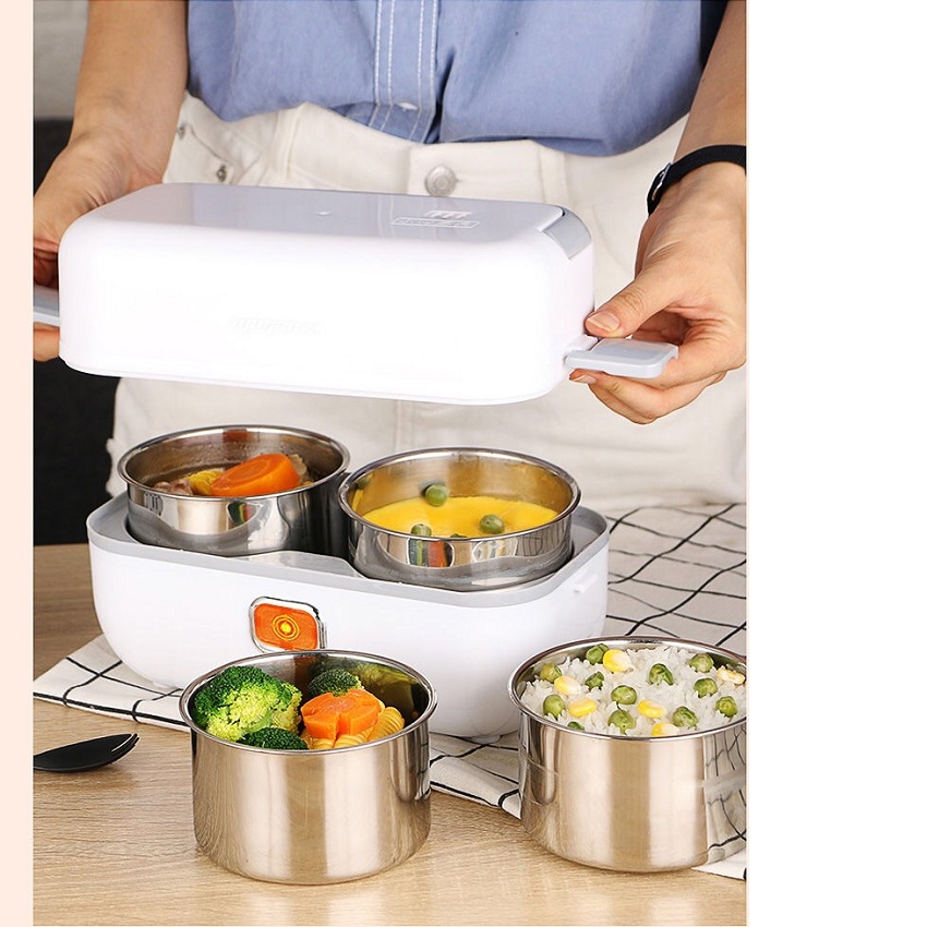 Hộp cơm cắm điện đa năng cao cấp (Màu trắng)