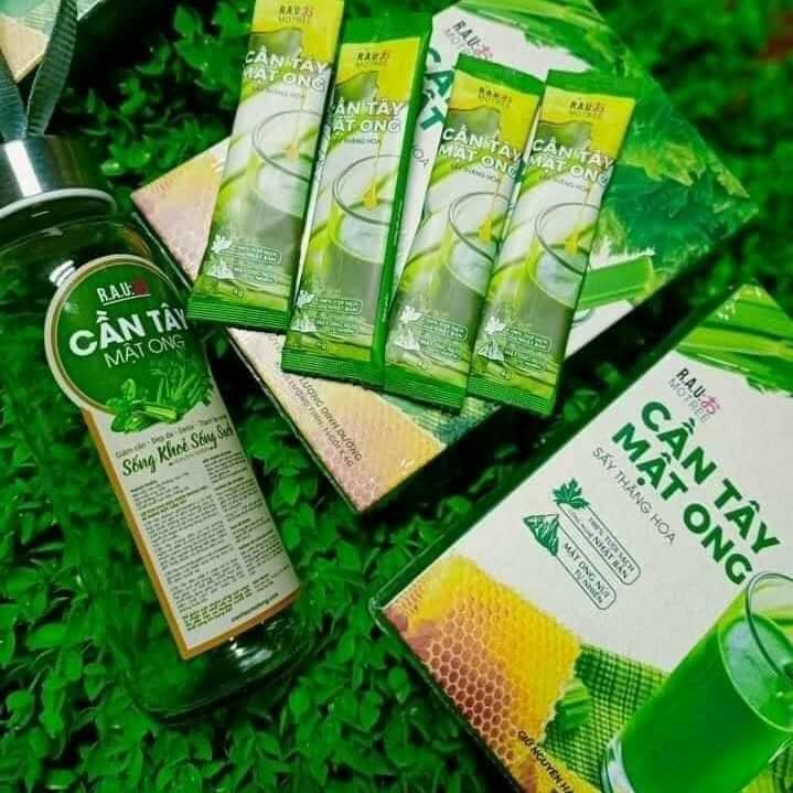 cần tây mật ong giảm cân (hộp 14 gói, mua 3 hộp tặng 1 bình )