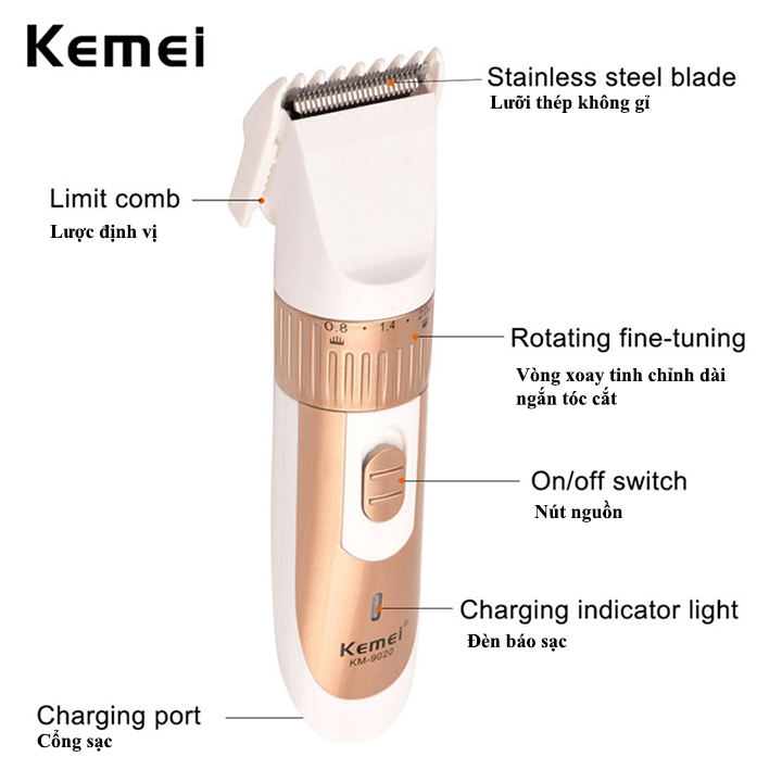 Bộ Tông Đơ Cắt Tóc Kemei KM-9020