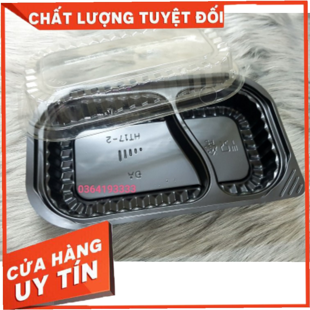 Set 50 hộp nhựa đen 2 ngăn HT17-2