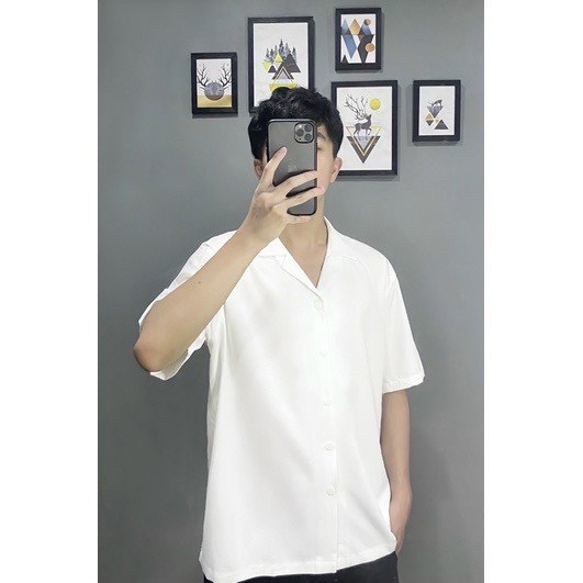 Áo sơ mi blazer nam nữ trơn chất kate lụa siêu mịn mát  thanh lịch