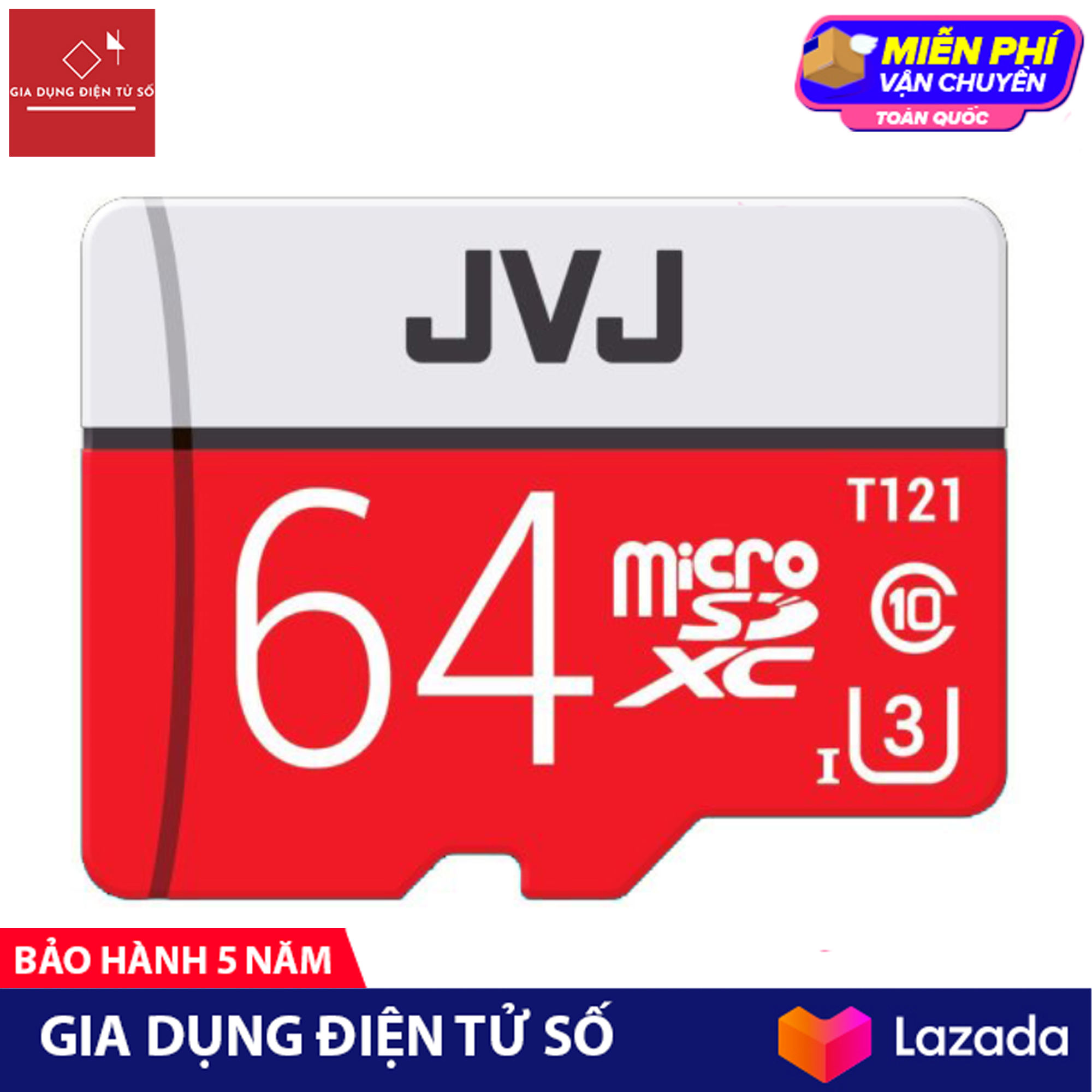 Thẻ nhớ JVJ 128G/64G/32G/16G Class 10 Pro U3 tốc độ cao 100MB-s chuyên dụng cho camera wifi camera hành trình điện thoại máy chơi game chất lượng hình ảnh 4k bảo hành 5 năm đổi mới trong vòng 7 ngày