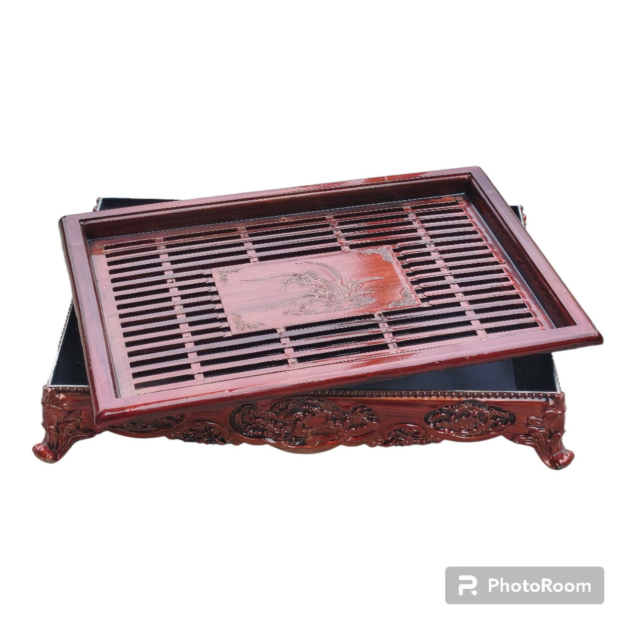 Bộ khay trà vân gỗ bền đẹp