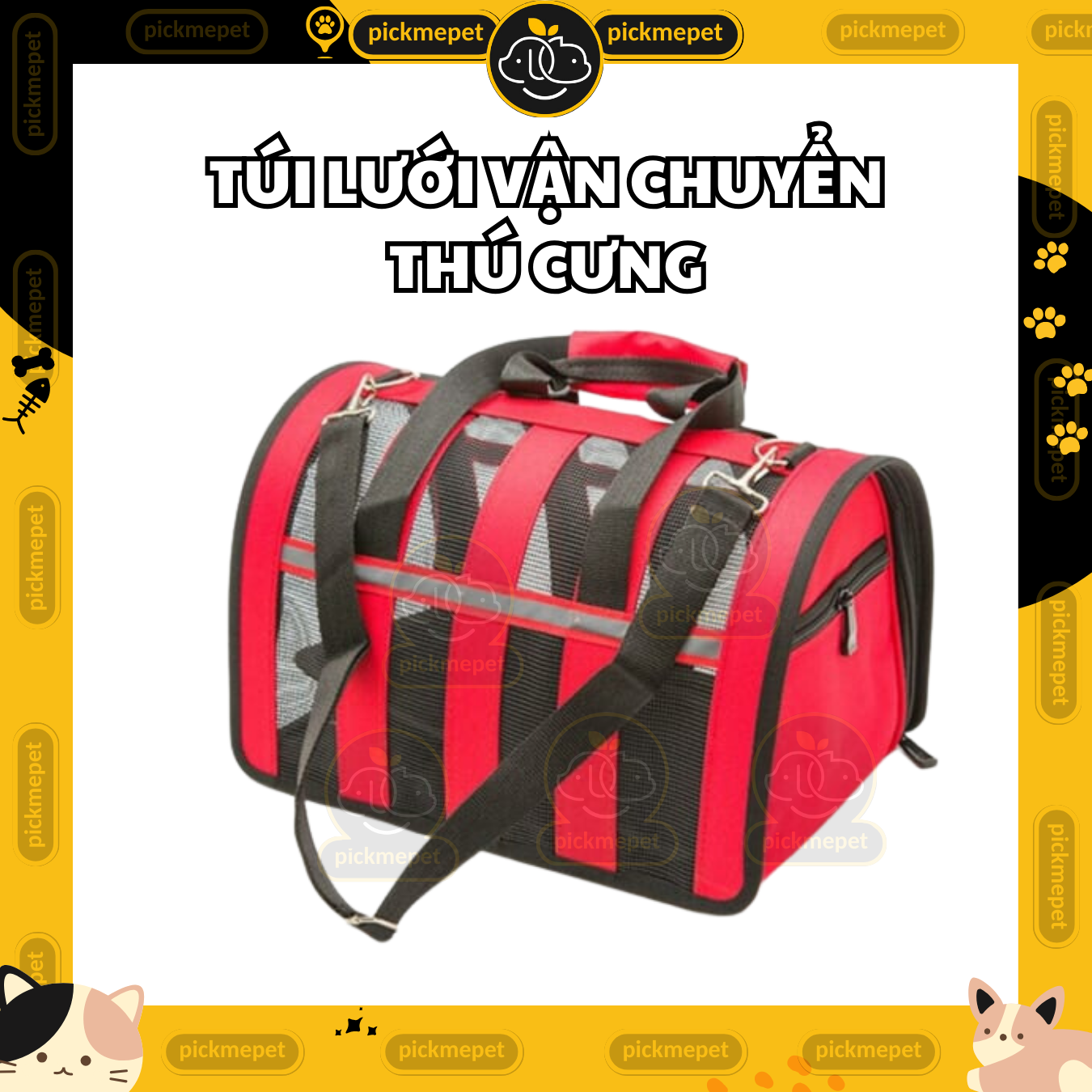 Túi Lưới Vận Chuyển Chó mèo - Túi Vận Chuyển Dạng Lưới Thoáng Mát