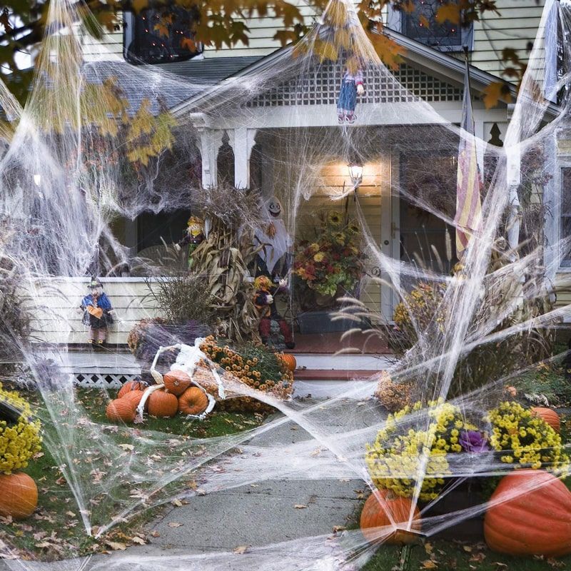Mạng nhện trắng đen trang trí HALLOWEEN SUPER STRRRRETCH SPIDER WEB