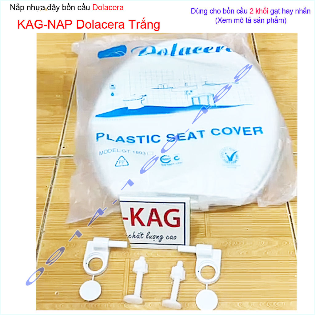 [HCM]Nắp bồn cầu dolcera Trắng KAG- NAP Dolacera trắng, trọn bộ nắp đậy xí bệt 2 khối màu trắng