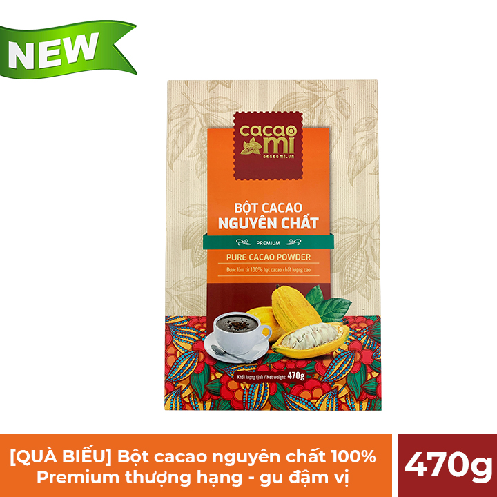 Bột ca cao nguyên chất Cacao Mi xuất khẩu loại Premium - 470g