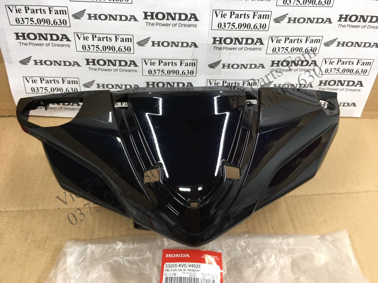 Nắp trước tay lái, ốp đầu đèn, bàn thờ trước ab 2011-2012 màu đen bóng, hàng din honda mới 100%