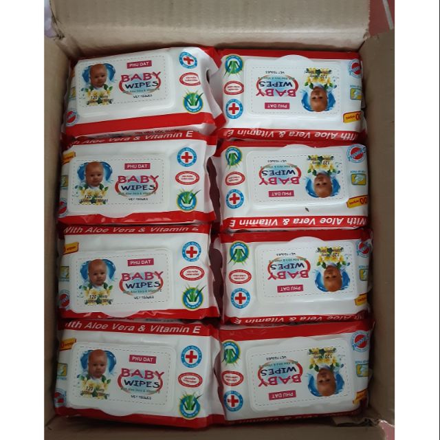 KHĂN ƯỚT BABY PHÚ ĐẠT 100 TỜ ( THÙNG 24 GÓI)