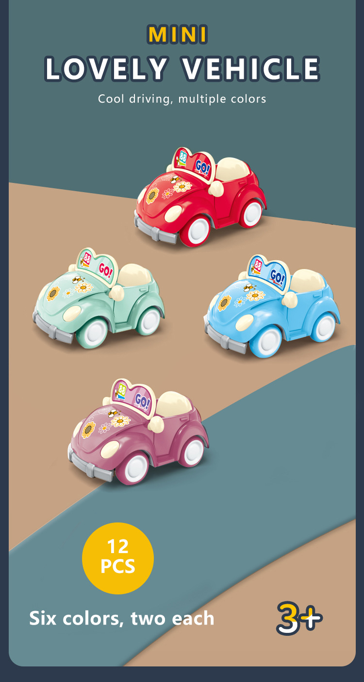 Xe Ô tô BHI Kids Chạy Đà Mui Trần Siêu Dễ Thương 6 Màu Pastel Nhựa ABS Tỉ lệ 1 : 64