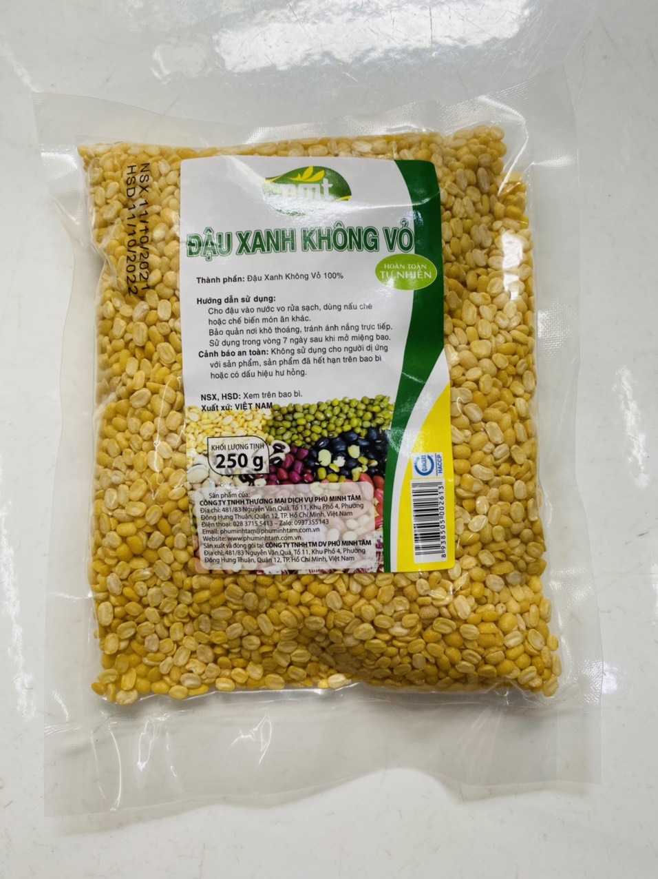 ĐẬU XANH KHÔNG VỎ PMT 250G