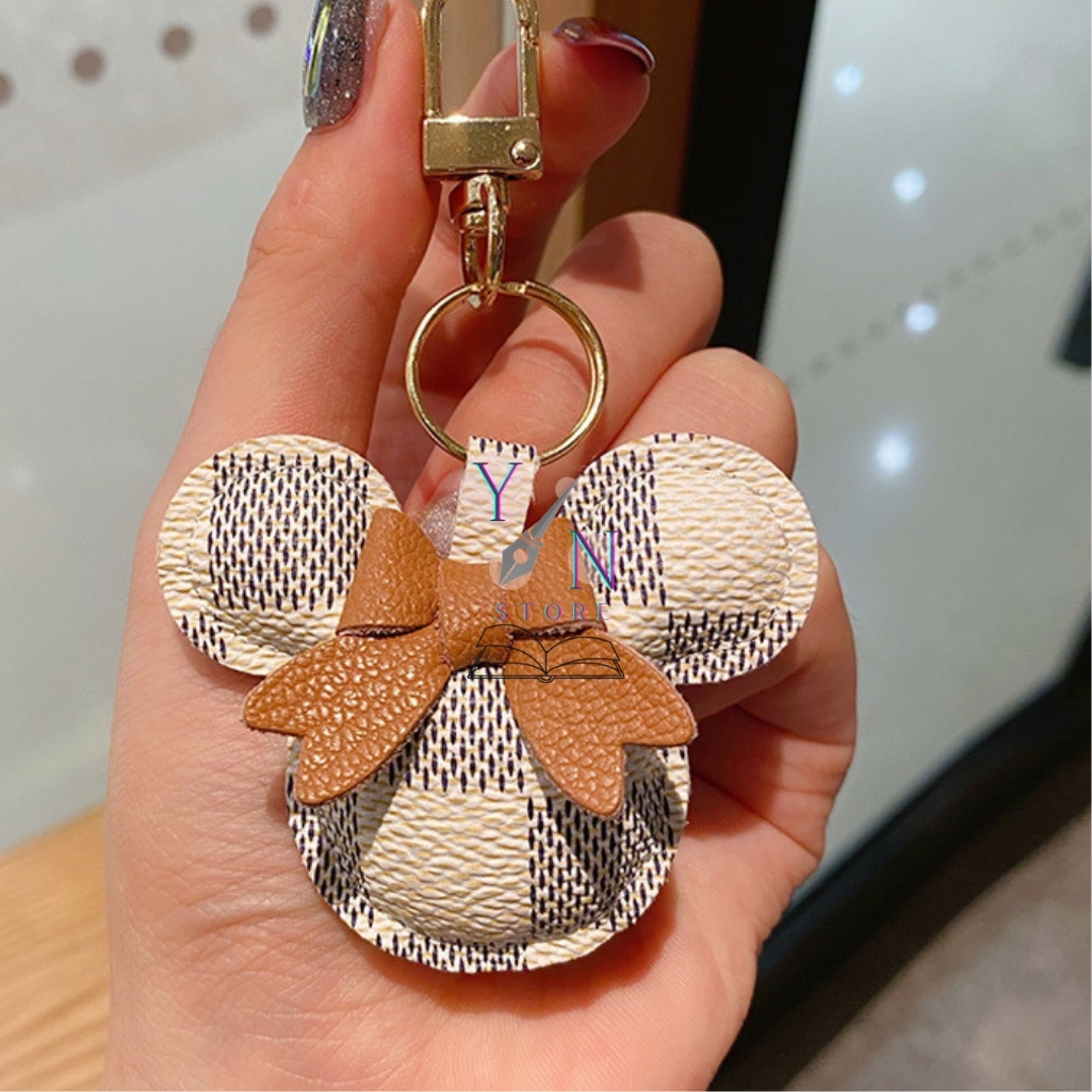 Móc Khóa Mickey Minnie Da Siêu Sang