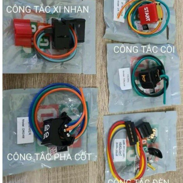 Bộ 5 nút công tắc xe DREAM thái hàng xịn cao cấp
