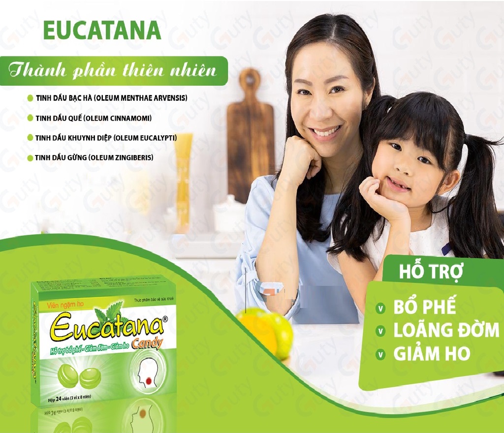 Viên kẹo ngậm ho streptana / eucatana [mới]