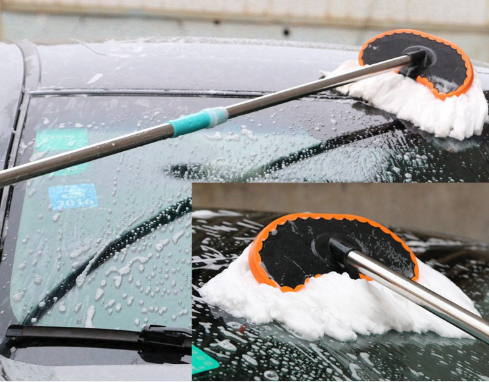 Chổi rửa xe ô tô cán dài, cây lau rửa xe ô tô điều chỉnh độ dài, chổi rửa xe sợi tơ mềm chuyên dụng cho gara