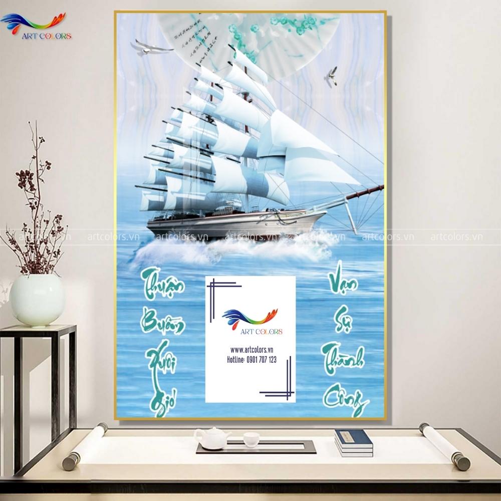 Bìa Lịch tráng gương Thuận Buồm Xuôi Gió- Lịch Tết treo tường 2024- Kích thước 40x60cm