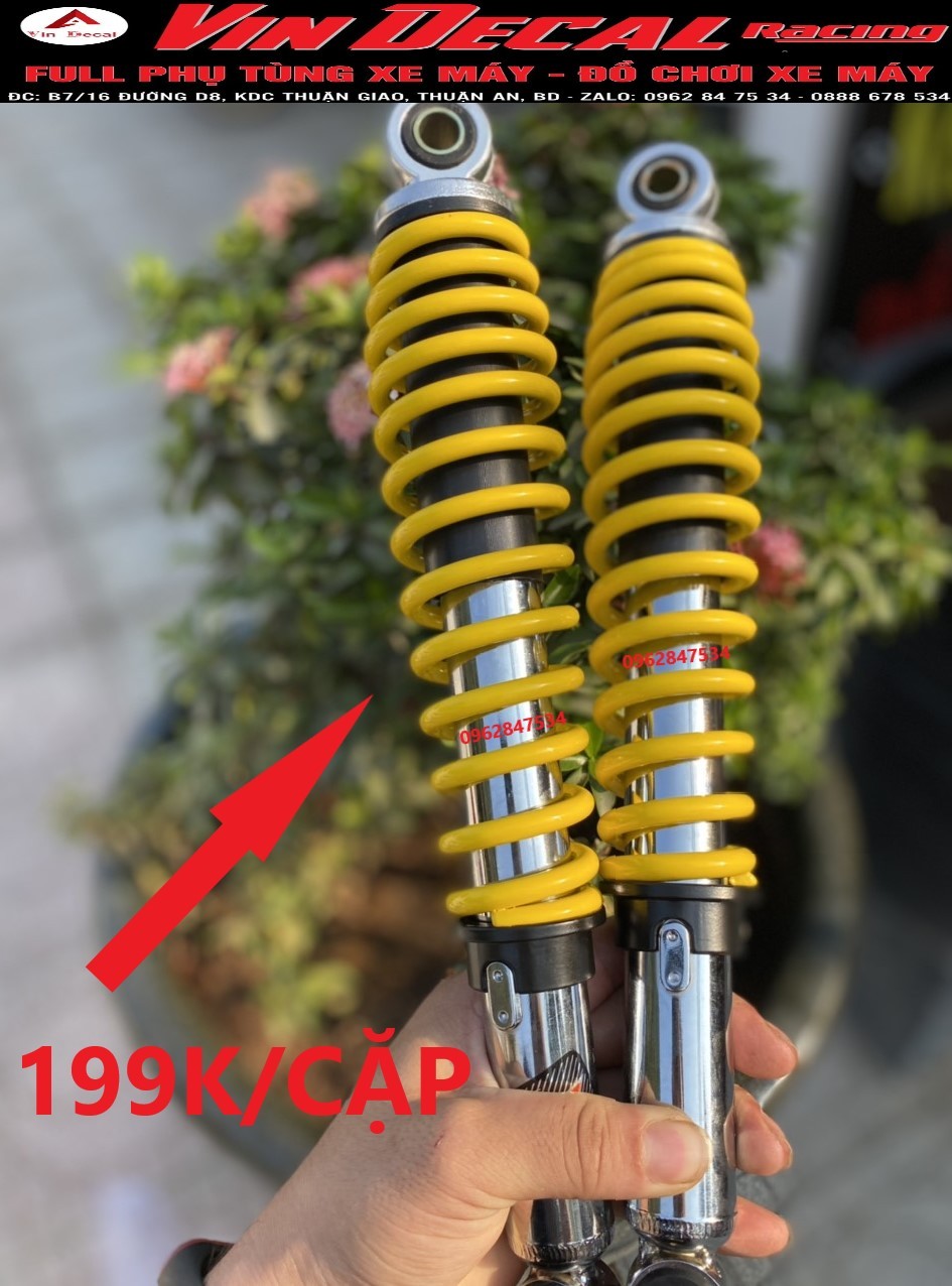 Phuộc sau Nice gắn Wave, Dream, Cub, Future, Axelo, Elegant Giá 1 CẶP GIÁ RẺ màu vàng