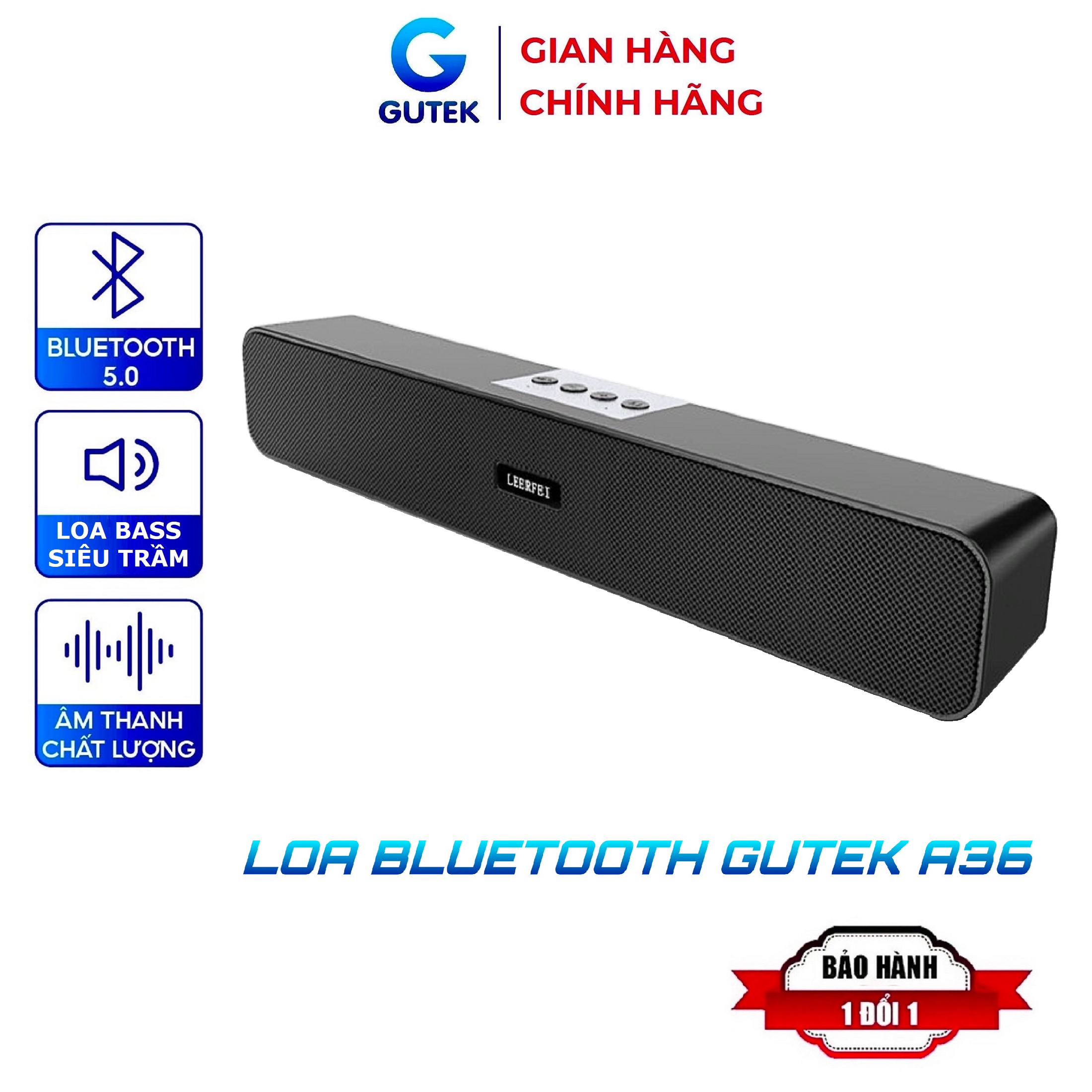 Loa bluetooth không dây siêu bass Gutek A36 đa năng nghe nhạc âm thanh