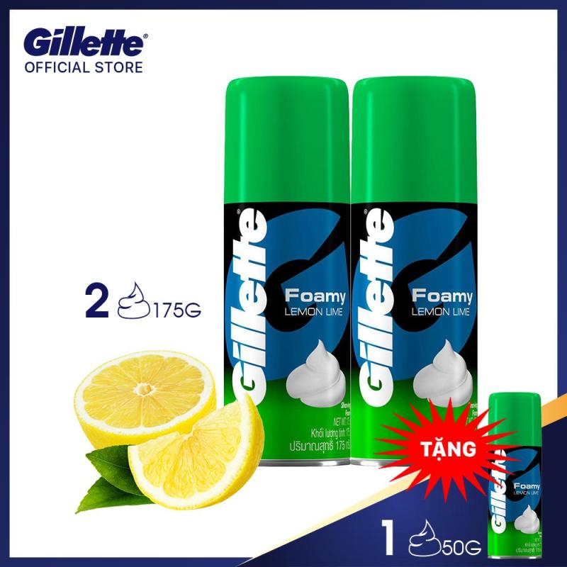 Combo 2 Bọt cạo râu Gillette Hương Chanh 175g (tặng kèm 1 chai 50g)
