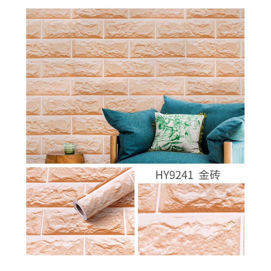 Giấy dán tường gạch 3D 02 có keo sẵn