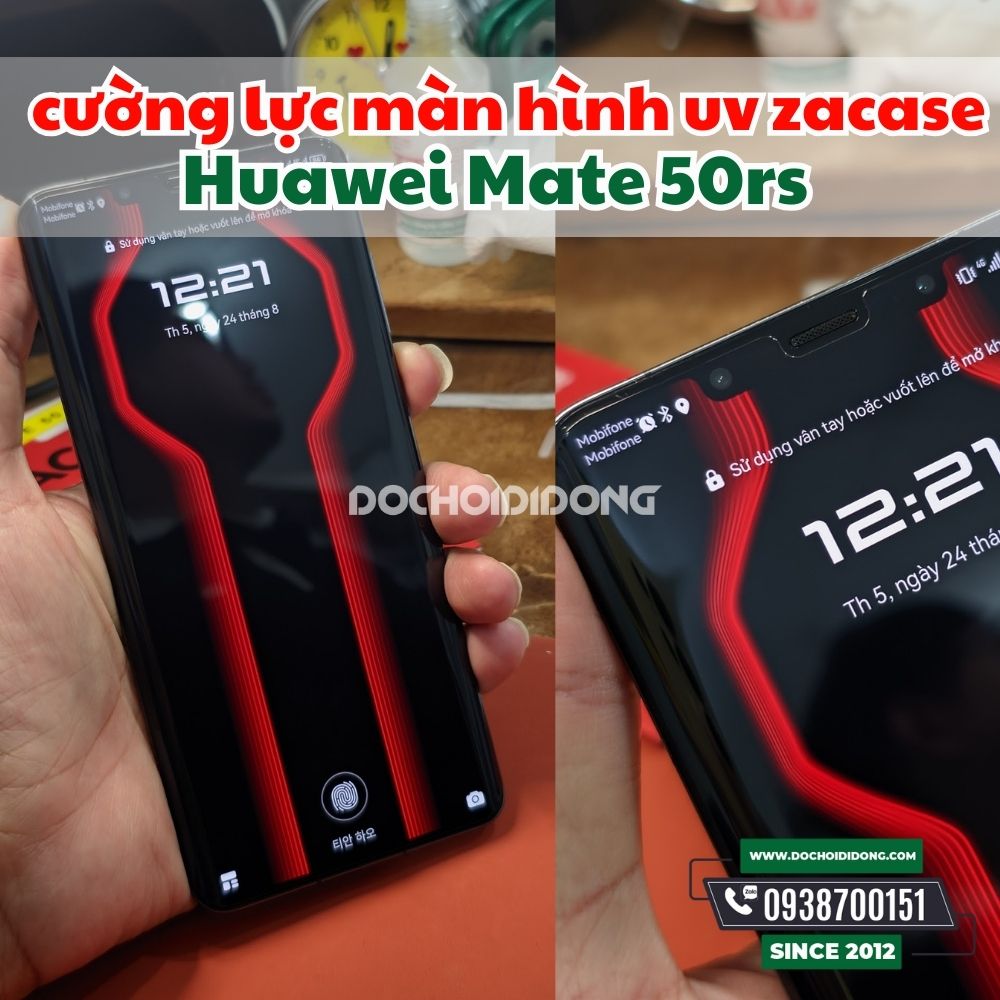 Miếng dán cường lực Huawei Mate 50 Pro 50rs Zacase keo UV cao cấp
