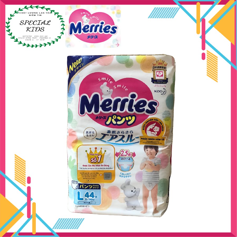 [Freeship 50K] [TEM PHỤ CHÍNH HÃNG KAO]Tã/Bỉm QUẦN Merries nội địa Nhật Size L44 (9-14kg)