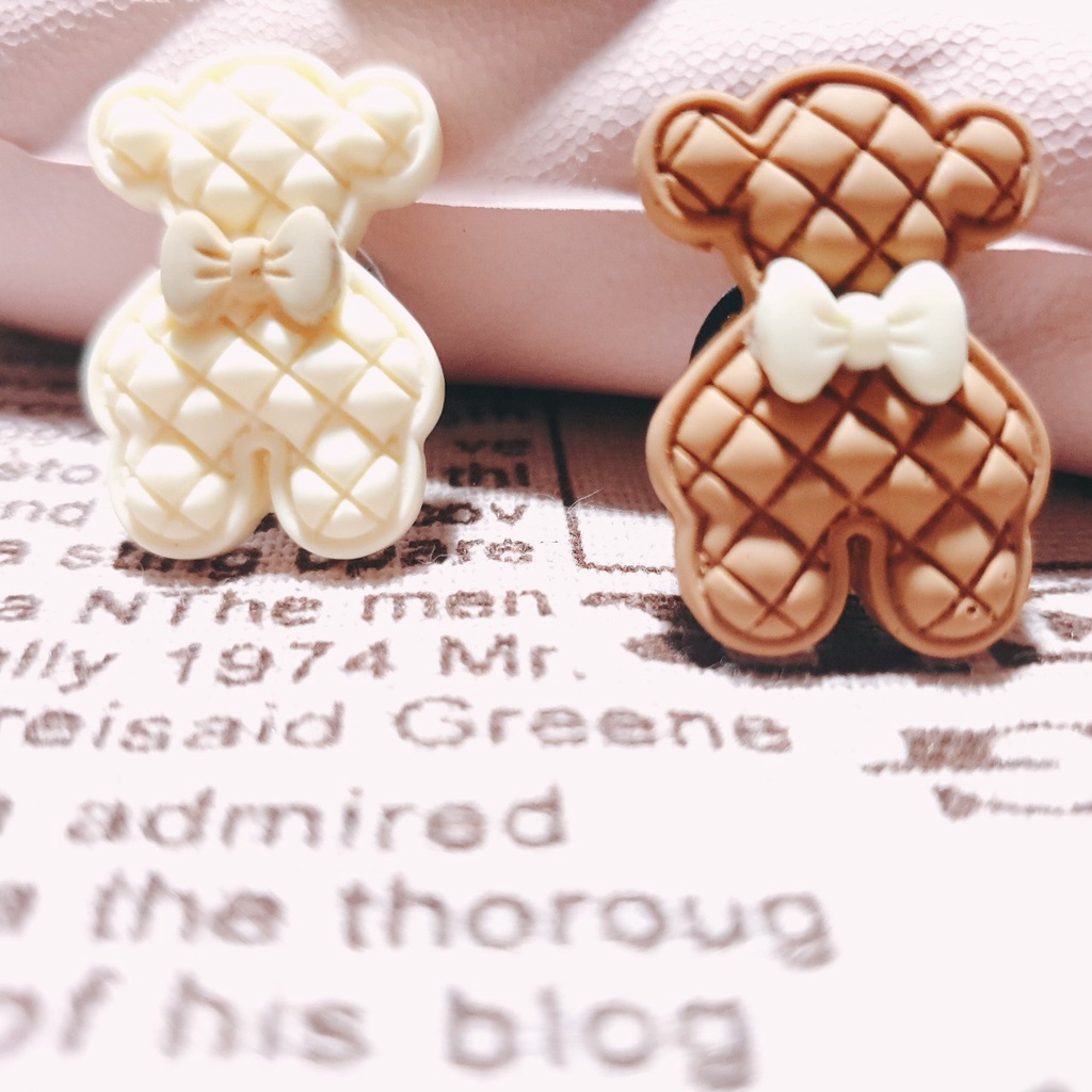 STICKER JIBBITZ, nút gắn hkdesign đính dép trẻ em hình gấu Teddy hoạt hình
