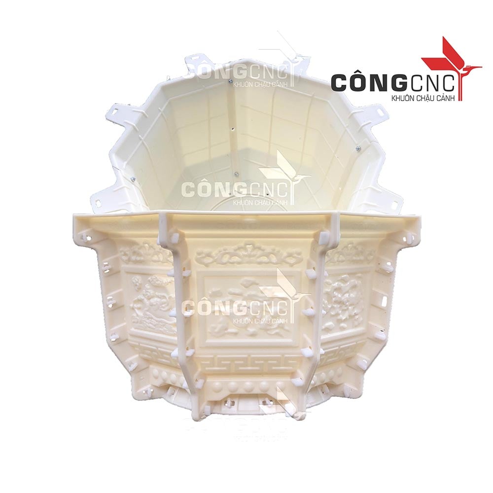 Khuôn Chậu Cảnh Bát Giác Tứ Linh 59 (Không Chân Đôn)