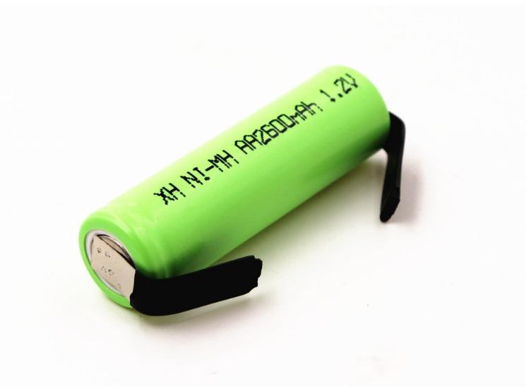 Pin sạc Lithium-Ion cỡ AA dung lượng 2600mAh 1.2V có hàn kết nối niken sẵn 2 đầu viên Pin (1 viên)