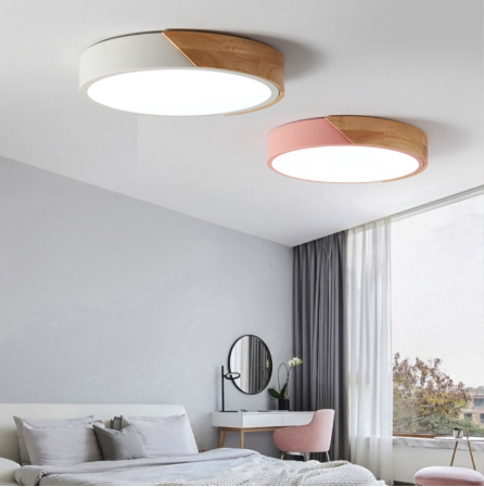 Đèn Ốp Trần Led Gỗ 3 Chế Độ