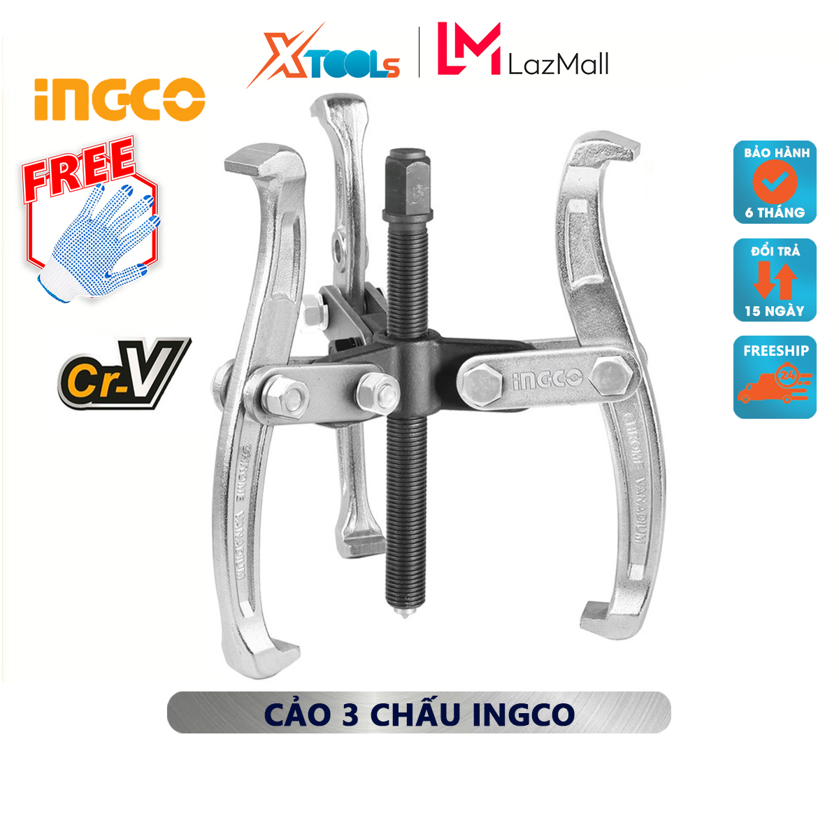 Puller 3 spoke 3 inch ingco HGP08033 | puller size puller 3 "hydraulic puller Max 3000 kg material steel CR-V removable bearings, bearing repair maintenance, Assembly of the machinery, device [genuine] [XTools]