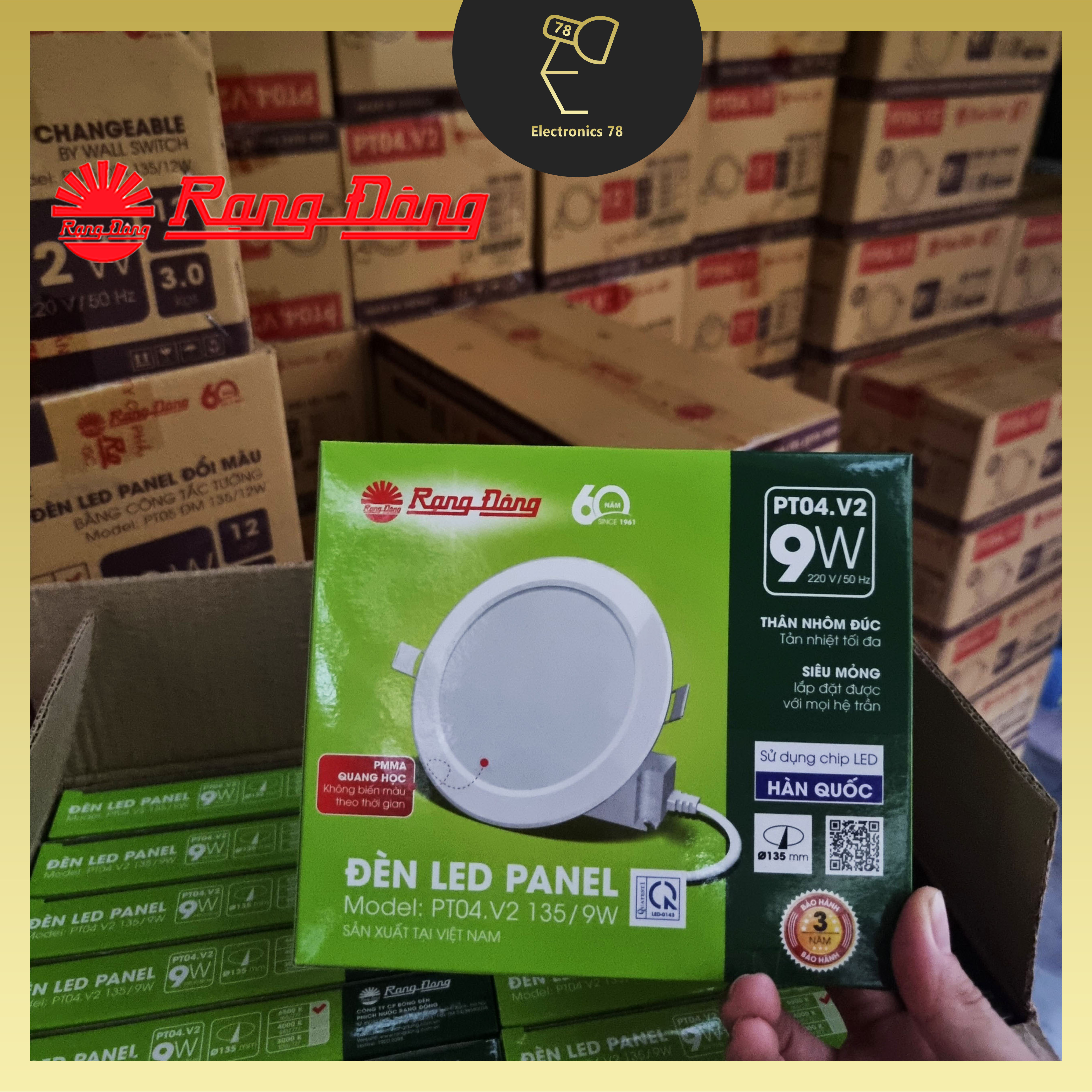[Chính Hãng] Đèn Led Panel Âm Trần Rạng Đông PT04 - 7W, 9W, 12W - Ánh sáng Trắng / Vàng / Đổi màu