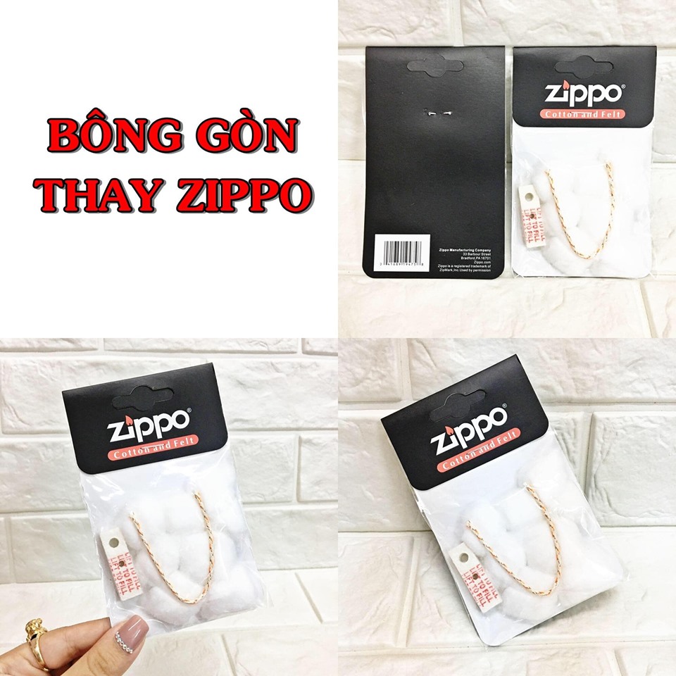 SET BÔNG GÒN ZIPPO 3 MÓN (BÔNG GÒN - BÔNG CHẶN XĂNG - TIM)