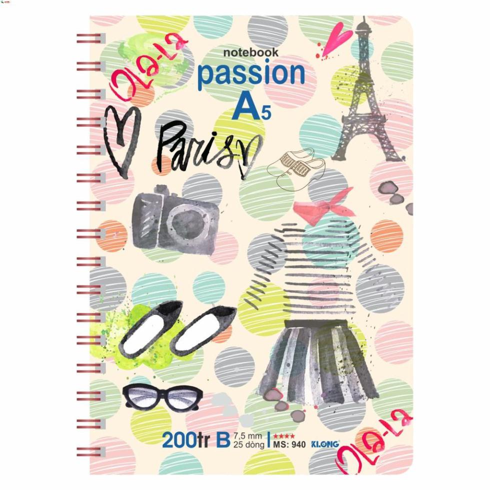-Sổ lò xo KLONG A5, 200 trang 70/76; MS: 940 [Klong]