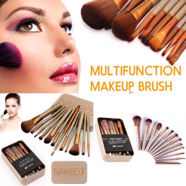 Bộ 12 cọ trang điểm Naked3