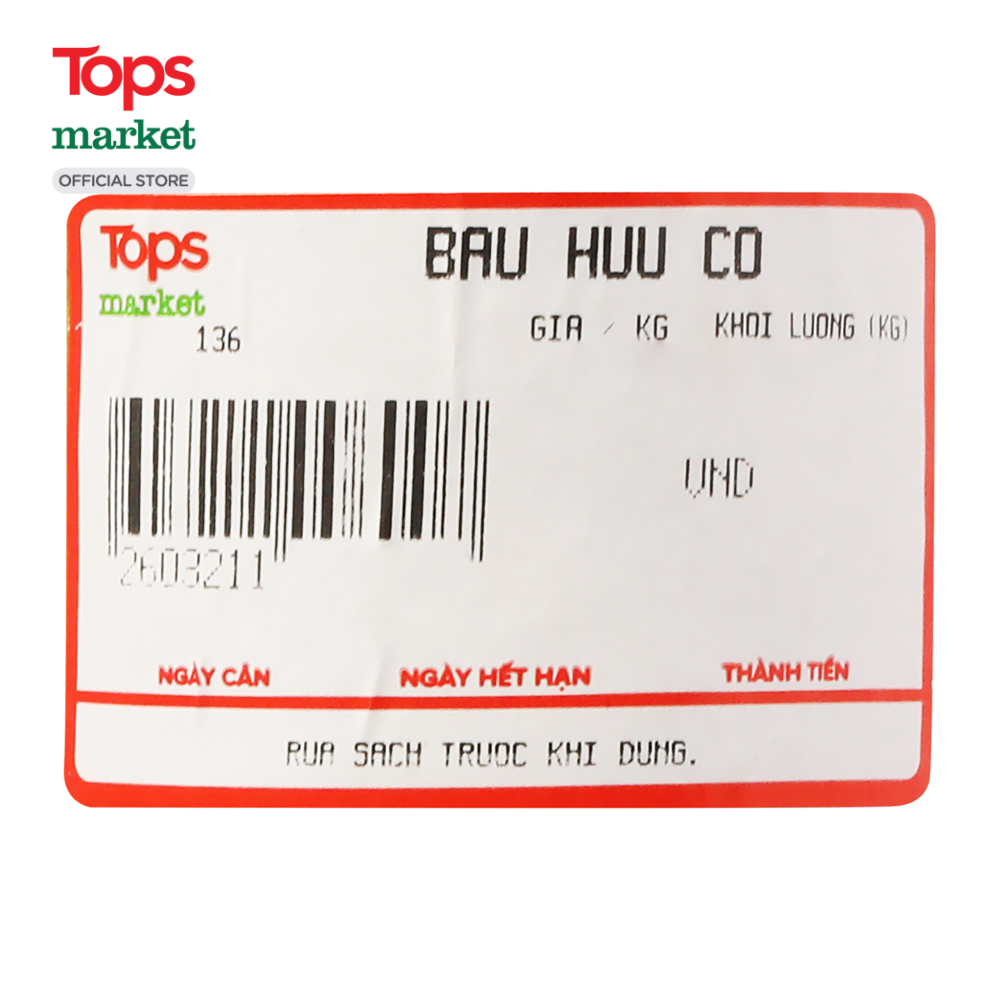 Bầu Hữu Cơ 1 Kg - Siêu Thị Tops Market