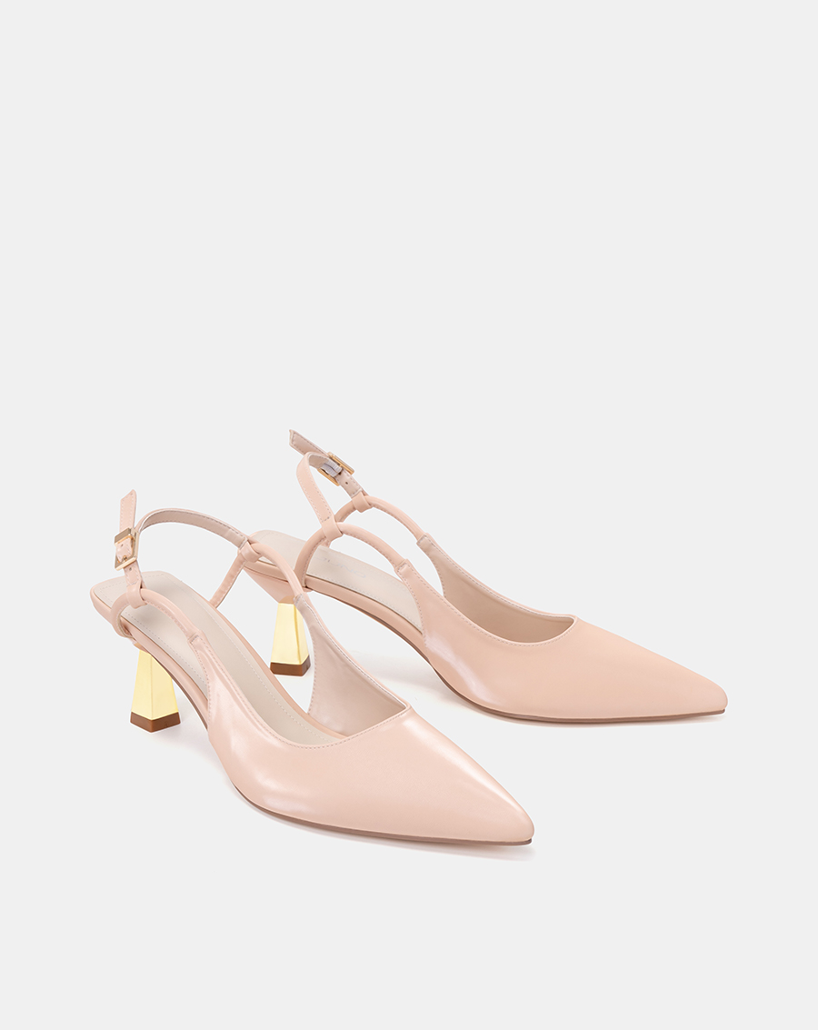 Giày Cao Gót Nữ 7cm Thời Trang JUNO Slingback Quai Thắt Nút CG07131
