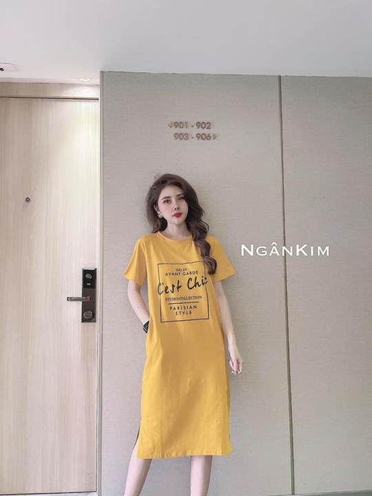 Váy Suông Đầm Suông Chim Cánh Cụt From Rộng Dáng Dài Chất Cotton Mát   Shopee Việt Nam