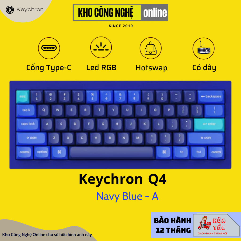 Bàn Phím Cơ Keychron Q4 - Bàn phím cơ custom QMK 60%