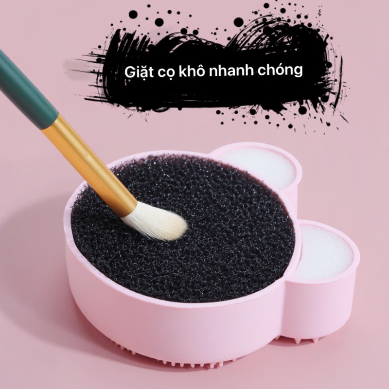 Trứng giặt cọ 2 chức năng makeup brush cleanser tool