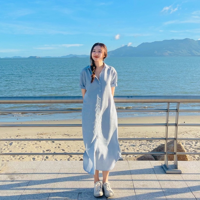 Váy Sơ-mi kẻ sọc Fabric Holic