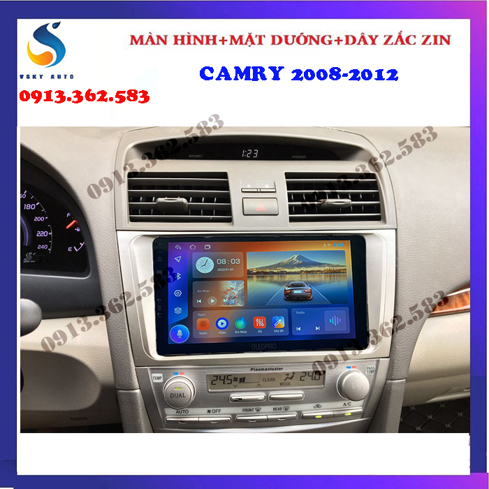 [HỖ TRỢ LẮP ĐẶT Ở HÀ NỘI] Màn hình xe hơi hệ điều hành Android OLEDPRO WIFI cho xe TOYOTA CAMRY 2008-2012, định vị GPS, bản đồ chỉ đường VIETMAP, GOOGLE MAP, NAVITEL - đầu android cho xe hơi, mang hinh xe oto