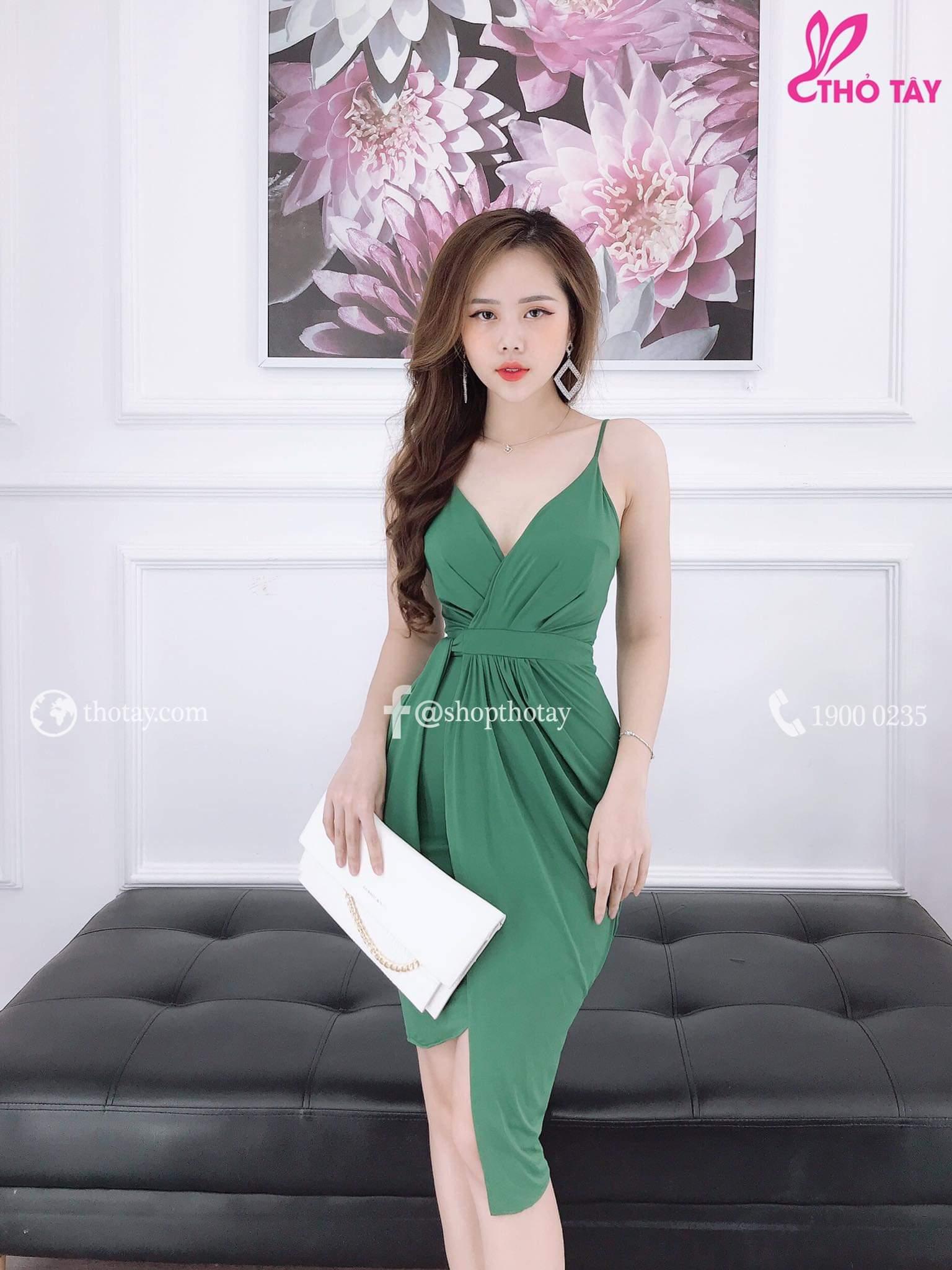 Đầm body quây tà chất umi ~55-QH