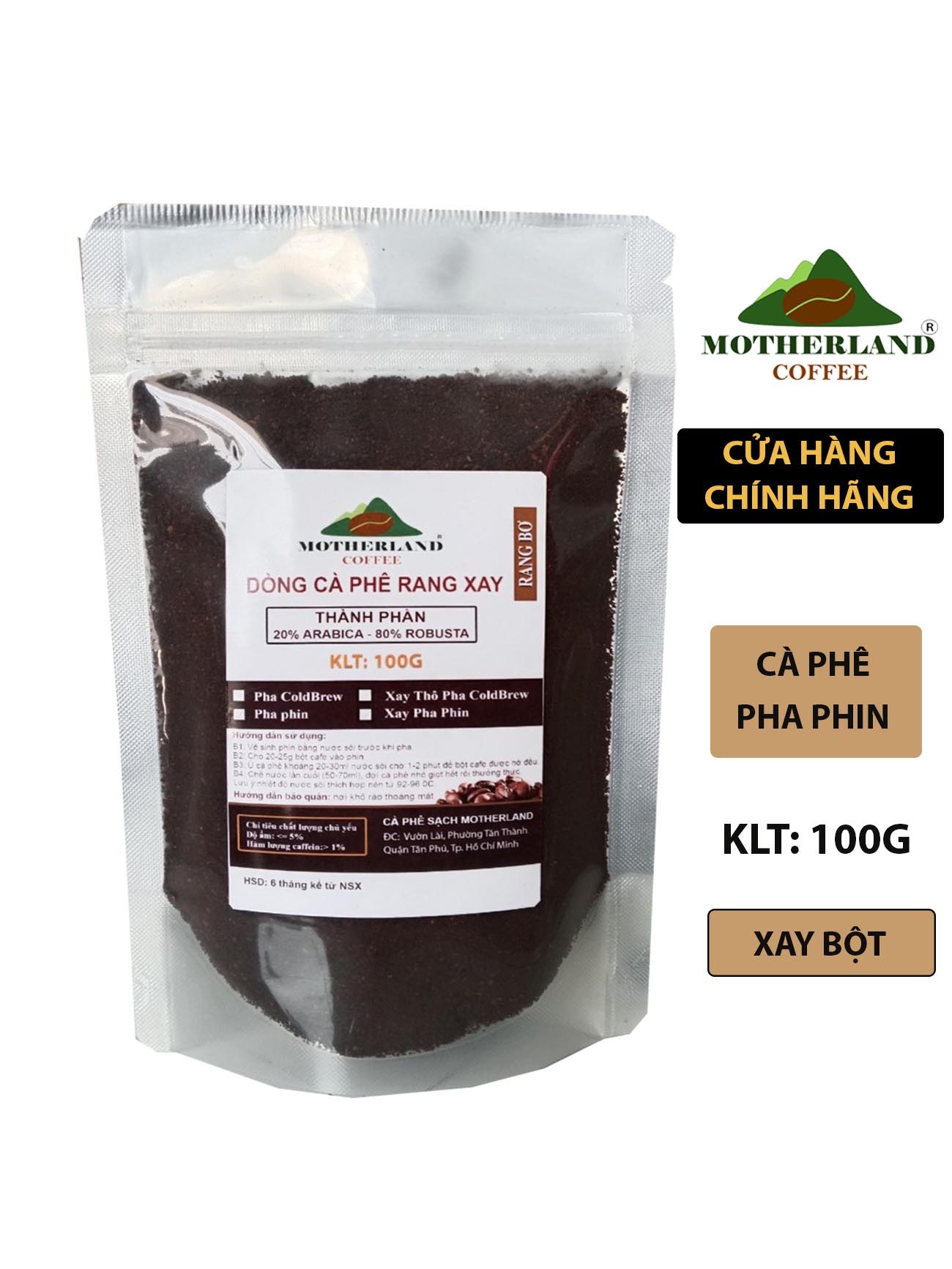 Cà phê rang bơ pha phin gói 100g