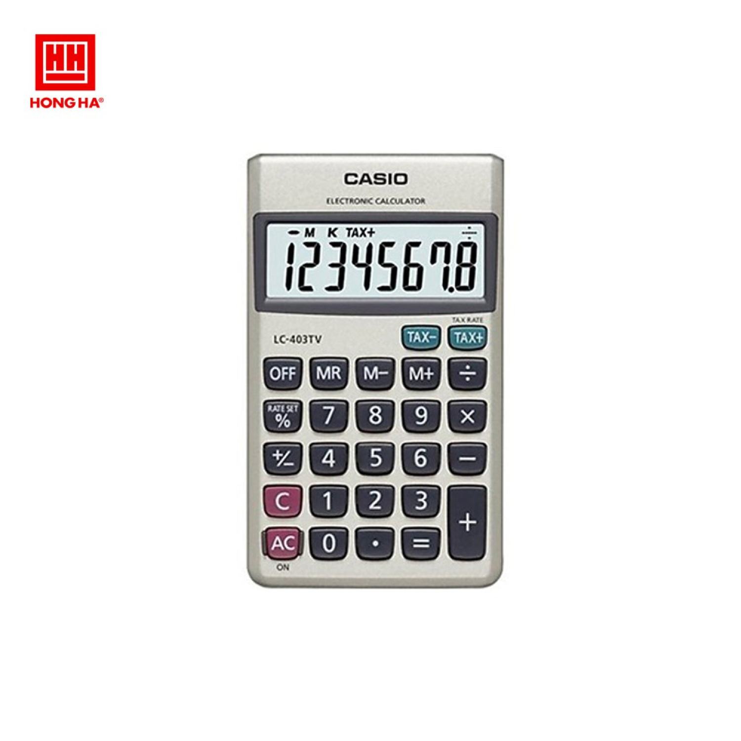 Máy tính CASIO LC403TV .Chức năng nổi trội: tính tỷ lệ phần trăm, đồng hồ và lịch sắp xếp
