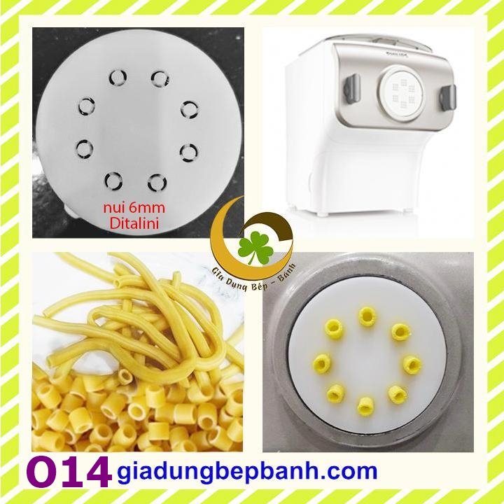 Khuôn làm ra các loại nui ống, nui ốc gân và trơn dùng kèm máy làm mì Philips